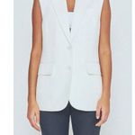 Endless Rose  White Linen Oversized Fit Sleeveless Shoulder Pad Vest Size Small Photo 1