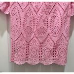 Boston Proper  Eyelet Tiered Sleeve Tunic Dress Scalloped Begonia Pink Size XS Photo 9