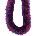 Hand Made Burgundy and Blue Eyelash Yarn Lei 21.5” Drop Class of 2023 Graduation Photo 4