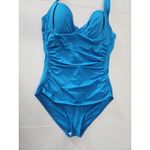 Tommy Bahama  Sz 6 Underwire Bra Halter Tie Neck Swimsuit Blue Ruched NWT Photo 10