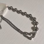 Silver Heart Beaded Chain Bracelet Photo 2