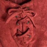 Hollister  faux leather lace up detailed pieced mini dress with patch pockets S Photo 7