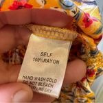 easel  Mustard Yellow Floral V Neck Short Sleeve Top size M Photo 6