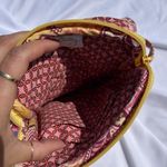 Vera Bradley Bali‎ Gold Small Backpack/ Crossbody Purse Pink Yellow Floral Photo 2