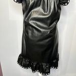Stellah NWT $168 Small Black Faux Leather Goth Punk Alt Eyelet Babydoll Dress Photo 10