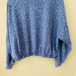 Z Supply  Leopard Print Pullover Sweater Blue/Purple Sz Small Photo 8
