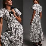 Anthropologie  Somerset Maxi Dress Grey Floral Vines Birds Size XS Photo 1