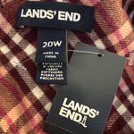 Lands' End Women's Long Sleeve Flannel Shirt Pink Maroon Plaid Cotton Plus 20W Photo 2