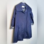 Jane Post Navy Blue Trench Coat All Weather Jacket Size S Photo 2
