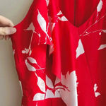 Chelsea28  Floral Ruffle Halter Dress with Slit, Red/White, Tropical, Size XS Photo 7