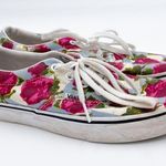 Vans Doheny Women’s Pink Floral Checkerboard Sneaker Lace Up Skater Shoes Size 7 Photo 3