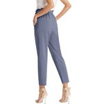 Grace Karin NWT  Gray/Blue High Waisted Paperbag Tie Waist Pants Women's Size XL Photo 1