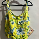 Caribbean Joe Yellow Floral Swimsuit Top Woman’s Size 10 NEW Top Only Photo 0