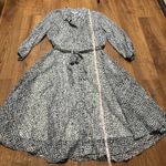 Nanette Lepore Womens Sugar Sizzle Shirt Dress 3/4 Sleeve Black White 4 Small Photo 12