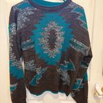 Southwestern Aztec COOGI Sweater Crewneck Earthtones Women’s Small Brown Photo 0