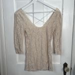 Free People  Intimately Lace Cream 3/4 sleeve Square Neck Top W1455 Sz M Photo 5