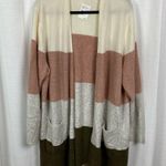 Madewell Antique Cream Colorblock Stripe Wool Blend Kent Cardigan Sz.2x NWT Photo 4