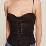 Reformation Linen Tank clayten corset crop womens Black (size 2) going out party Photo 0
