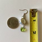 Handmade porcelain tea cup & Czech glass leaf unique fun fairy antique style dangle earrings🫖🍃🌀 Photo 6