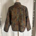 Bonworth  Tapestry Zip Jacket M Petite Boho Paisley Woven Photo 1