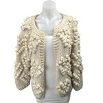 Chicwish  Knit Your Love Ivory Heart Shape Pompoms Chunky Knit Cardigan Sweater S Photo 1