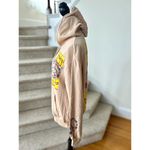 Peanuts Inner Peace Snoopy Tan Floral Graphic Hoodie Size M Photo 4