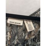 DKNY JEANS Cold Shoulder Blouse Black White Floral Print Gathered Waist Size L Size L Photo 5