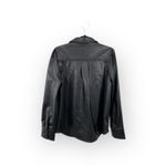 Michael Stars NWT  Babe Black Vegan Faux Leather‎ Shacket Size Large Photo 2