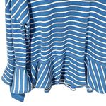 Free People  XS We The Free Blue and White Striped Round About Ocean Combo Tee Photo 2