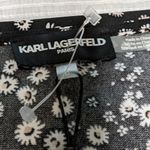 Karl Lagerfeld  Black and White Floral Blouse NWOT Photo 4