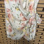 VICI  White Floral Satin Wrap Style Dress Size Small Photo 2