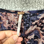 Free People Top Womens Small Purple Floral Abstract Ruffle Romantic Boho Fairy Photo 1