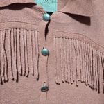 Double D Ranch Coral Fringe Linen Jacket Cowboy Western Luxury Pink Photo 1