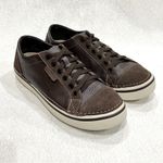 Crocs Brown Leather Suede Lace Up Sneakers Size Men’s 9 Women’s 11 Photo 3