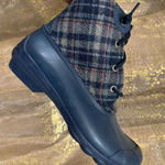 Sperry  Navy Blue Saltwater Wool Plaid Duck Winter Boots Waterproof Snow Size 8 Photo 3