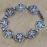 Rare Vintage Framed Buddha Sterling Silver Link Bracelet Photo 0