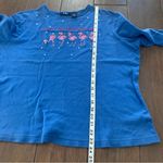 Vintage Southern Christmas Flamingo Shirt by CB Casual size XL Blue Photo 3
