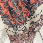 Three Pink Hearts Pink and white paisley print boho smocked ruffle maxi dress size XL Photo 4