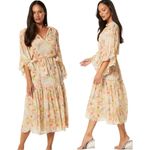 MISA Los Angeles Misa Bohemian Dainty Marcele Floral Chiffon Midi Dress Pastel Splash Size Medium Photo 11