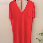 J. Peterman linen blend shift Sweater dress, pink midi length, elbow length, S Photo 0