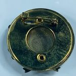 Lady's Hat Shaped Pin Brooch Multicolor Enamel Gold Tone Bow Flowers Vintage Photo 6