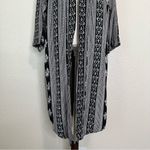 Angie Boho Black White Floral Cover Up Kimono Cardigan Photo 3