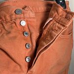 Levi's 501 Levi’s Cut Off Denim Shorts Distressed Orange Rust Button Fly Size 28 Photo 2