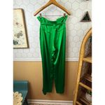 L'Agence Bobby Silk Wide Leg Green Paperbag Pant - Size - 4 Photo 3