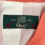 Orvis VTG 100% Silk Woven Blazer Jacket One Button Front Coral Pink Salmon Sz 10 Photo 1