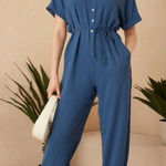 JQ by Jenerique sz 8 blue jumpsuit with pockets NWT Photo 0