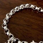  Rolo Link Italian Bracelet With Sterling Silver Cross Charm Photo 1