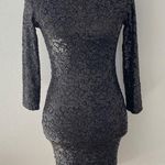 Alice + Olivia Black Sequin Bodycon Stretchy Mini Cocktail Dress Size 4 Photo 0