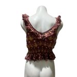 Kimchi Blue  Women's M Brown Floral Off Shoulder Crop Top Blouse Photo 6