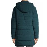 Swiss Tech Women’s Blue Green Puffer Jacket Hooded Quilted Design Size L 12/14 Blue Size L Photo 14
